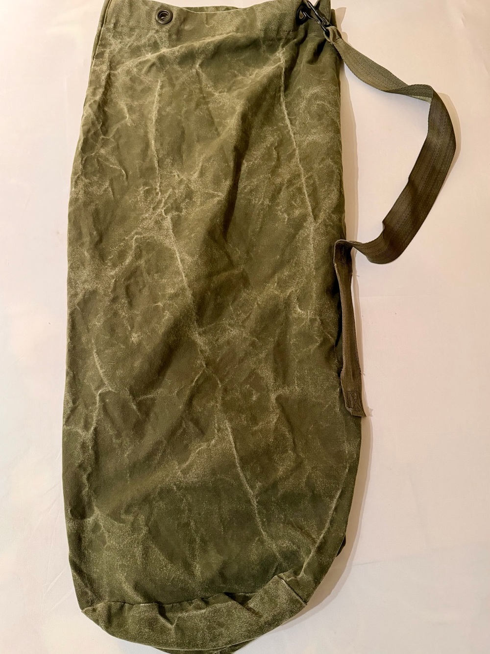 Vintage US Army Military OD Green Canvas Duffle Bag Vietnam War Era 40x18